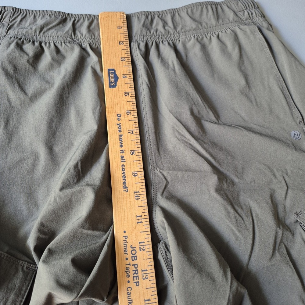 Apana Pants Womens Large Green Gray Cargo Wide Leg Baggy Parachute Stretch - Picture 9 of 11